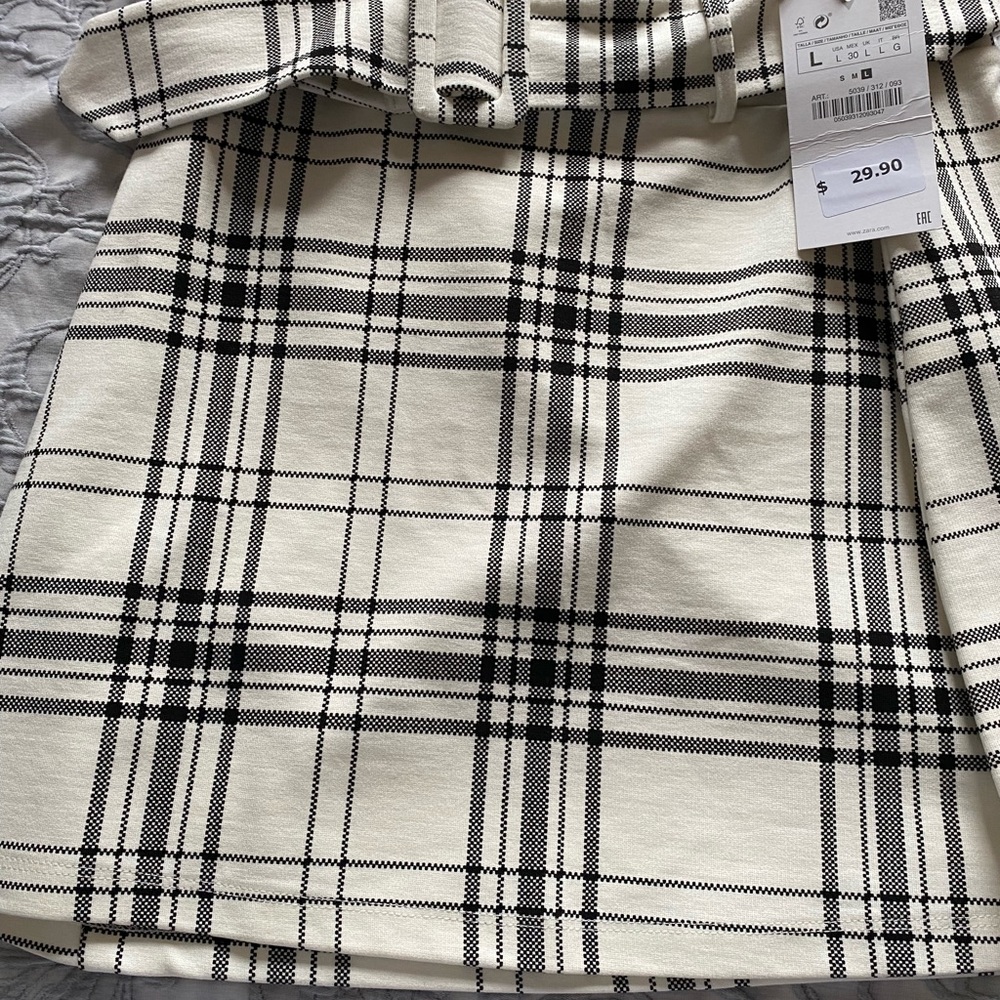 Zara gingham mini skirt